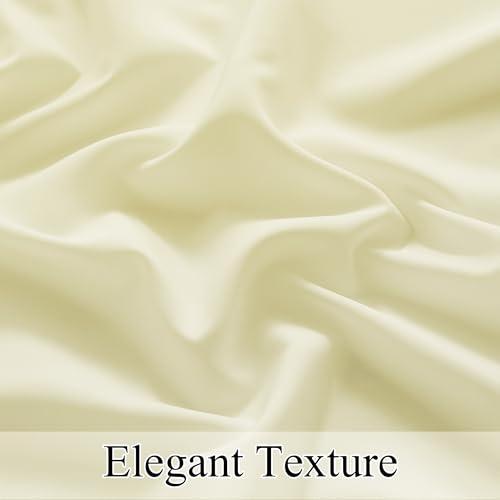 NICETOWN Non-See-Through Privacy Beige Sheer Curtains 108 inches Long 2 Panels, 52" Wide Grommet Window Curtains Drapes for Living Room Bedroom- Home Decoration Light Filtering Elegant Window Drapes