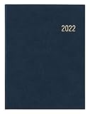  Wochenbuch blau 2022 - 1W/2S - 21x26,5 - mit Eckperforation und Fadensiegelung - Büro-Kalender - 728-0015-1