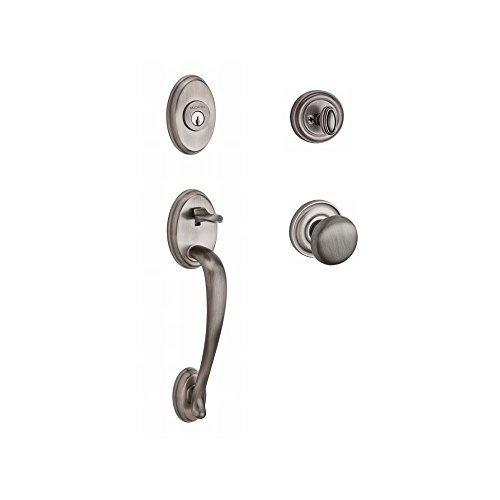 Baldwin SCCOLXROUTRR152 Reserve Single Cylinder Handleset Columbus x Round with Traditional Round Rose in Matte Antique Nickel Finish