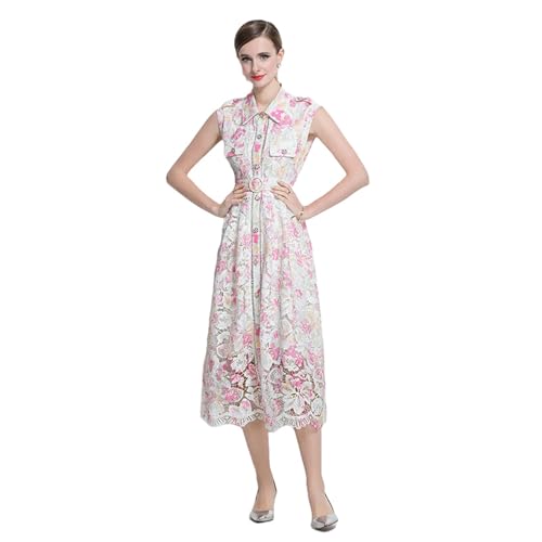 Robe longue en dentelle imprimée idéale pour vos cocktails et soirées chic