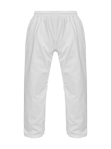 Generic - Karate Trousers Martial Arts Karate Pants Student Cotton GI Aikido Kids Pant Kung Fu Adults Kimono Trousers (White, 6-190) - -16%