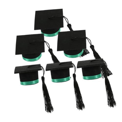 BESTYASH 6pièces Mini Casquette De Remise De Diplôme Couvre-bouteille De Chapeau Bouchon De Pot De Chapeau Couvercle De Bouteille De Vin Capsule De De Vin De Remise De Diplôme