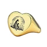LKBEADS Anillo de jaguar grabado en forma de corazón | Plata de ley 925 bañada en oro | Joyería de regalo, anillo de sello de estilo vintage, joyería hipoalergénica hecha a mano. |LK_PDR_01273_5