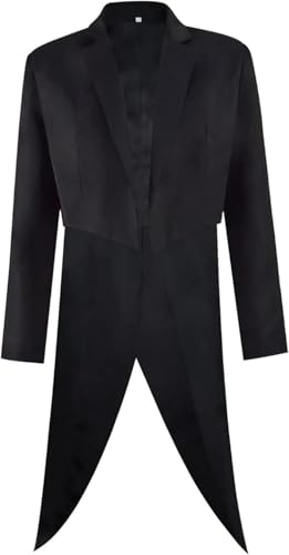 picmefee Womens Magician Zatana Cosplay Costume Zatana Magic Tailcoat Shirt Vest Fullset (Black, X-Small)