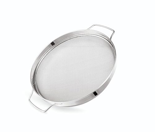 Image of Stainless Steel Puran Jali /Chalani /Strainer | Mesh for Sieving and Pulping of Food Grain and Mango (9 NO. Medium 24CM),Silver