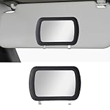 Tioollev Car Sun Visor Vanity Mirror, Clip-on Automotive Makeup Sun-Shading, Vehicle Sun Visor Cosmetic Vanity Mirror for Women Girls, Universal Interior Car Accessories (Black) (Black)