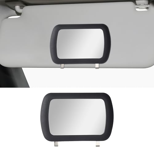 Tioollev Car Sun Visor Vanity Mirror, Clip-on Automotive Makeup Sun-Shading, Vehicle Sun Visor Cosmetic Vanity Mirror for Women Girls, Universal Interior Car Accessories (Black) (Black)