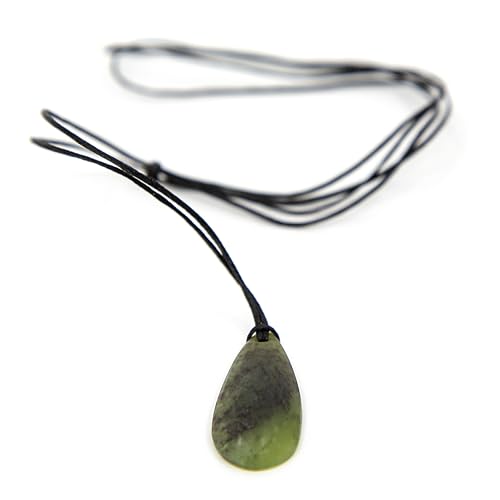 Ina & Co 100% New Zealand Jade Necklace for Men and Women, Hand Carved Maori Necklace Jade Pendant for Men With Black Adjustable Cord, Pounamu Green Stone Necklace, Teardrop Nephrite Jade Necklace4
