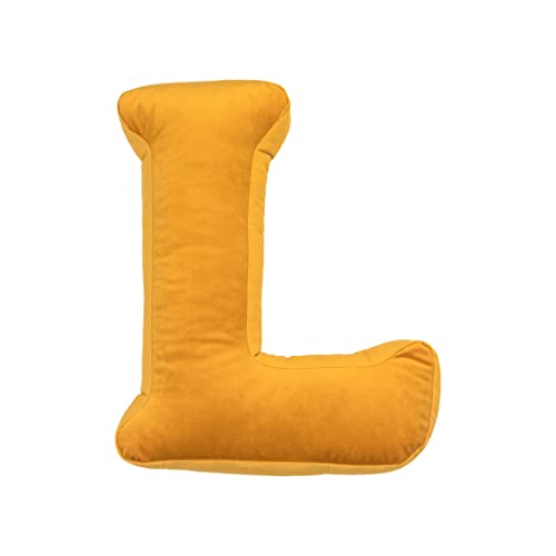 Image of vctops Soft Velvet Letter Pillow English Alphabet A to Z Letter Decorative Throw Pillow for Bedroom Living Room Decor (L,16"x13.5")
