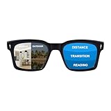 OuShiun Photochromic Progressive Multifocal Reading Glasses for Men Women Transition Multifocus Readers No Line Computer Eyeglasses（Black +1.5