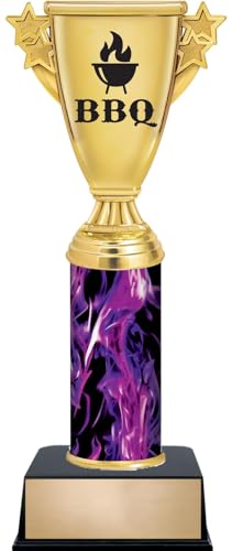 Crown Awards 11" Purple Inferno Barbeque Cooking Trophy, Barbeque Cooking Award with Custom Engraving Prime