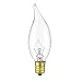 Sunlite 15CFC/25/12PK Flame Tip 15W Incandescent Petite Chandelier Light Bulb, Candelabra (E12) Base, Crystal Clear Bulb (12 Pack)