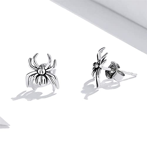 Vintage Spider Stud Earrings for Women Girls 925 Sterling Silver Hypoallergenic Halloween Small Animal Pet Cartilage Tragus Post Creative 3D Jewelry Unique Gifts for Friend4