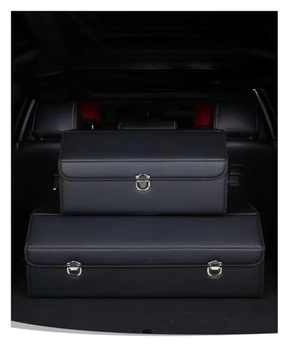 Organiseur de coffre de voiture en cuir : boîte de rangement pliable compartiment - 5