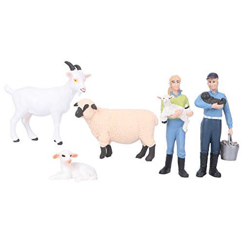 TOYANDONA 6 Stücke Bauernhof Figuren Schaf Figur Spielfiguren Tiere Menschen Bauernhoftiere Spielzeug Kuchendeko…