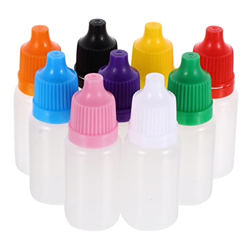 HOMOCONO Bottle Dropper for Eyedrops 50pcs Liquid Dropper Bottle Rotating Cap Random Color