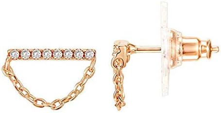 KCPer Tiny Stud Earrings Set for Women 925 Silver Mini Zirconia Cartilage Ear Studs Gold Plated Hypoallergenic Dainty Cute Earrings to Girls (Rose Gold)