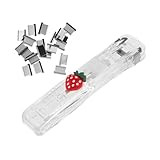 LALAFINA 1set Effortlessly Bind Documents Reusable Push Clip Stapler Portable File Fastener for Office and School Includes Refillable Clips for