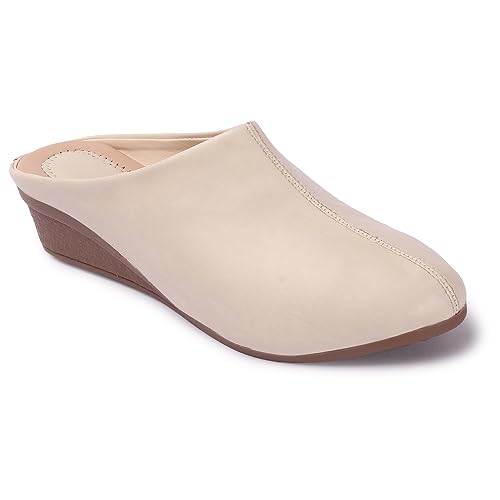 Image of Comfortable Women's Slip-on Wedge Back Open Mules Shoes & Sandals