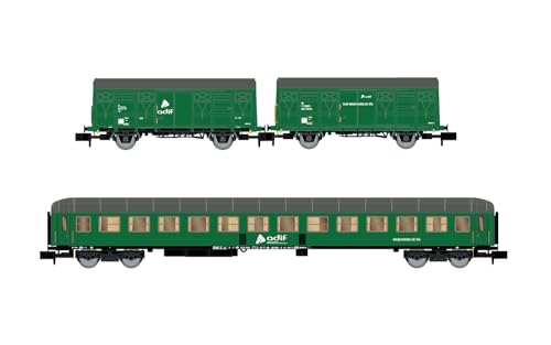Wagons Arnold HN6576 Adif pack de 3 modèles reduits J2 Ssv-500 vert echelle N EP VI