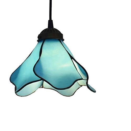 Lustre en vitrail bleu style européen pour une ambiance bar