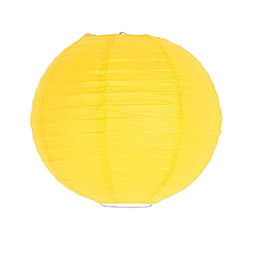 Lanterna di carta rotonda multicolore da 20/30/40 cm, lanterne cinesi per feste di nozze, decorazione per la casa, sfera di carta fai da te (giallo-40 cm)