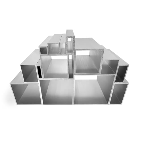 2 Pack 6063 Aluminum Square Tubing, Heavy Duty Hollow Smooth Finish Extrusion for Architectural Mechanical and Home Improvement Use-40x50x2mm