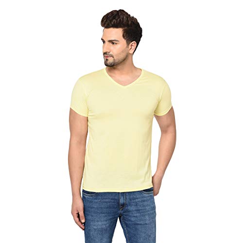 Image of Men's Cotton Blend Half Sleeve V Neck Tshirt