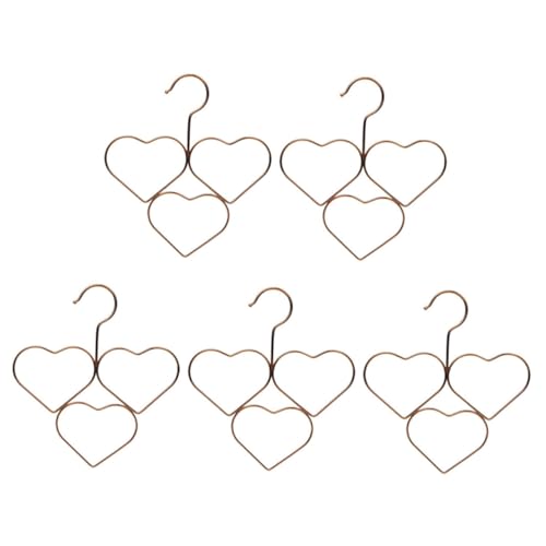 SOESFOUFU 5Pcs Multi Heart Shaped Scarf Hangers Space Saving Decorative Closet Organizers for Scarves Shawls Belts Ties Socks Stylish Finish