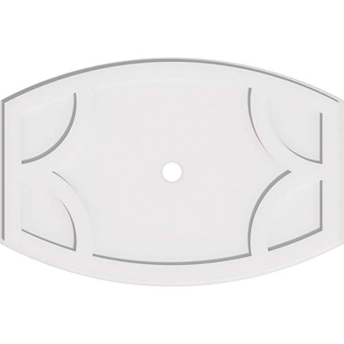 Image of Ekena Millwork CMP36X24KY-02000 Kailey Architectural Grade PVC Contemporary Urethane Ceiling Medallions 36 inchW x 24 inchH x 2 inchID x 19 1 /2 inchC x 1 inchP