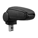 Mittelarmlehne passend für Audi A1 (8X) mit gepolstertem Fach, Kunstleder schwarz mit schwarzer Naht 03_0000357