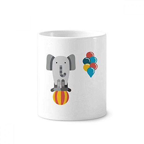 Tasse blanche éléphant en céramique porte-stylo et brosse à dents
