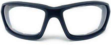 The Biker Motorcycle Padded Glasses Shades, Outdoor Sports Wrap Around Sunglasses, Clear Lens Medium