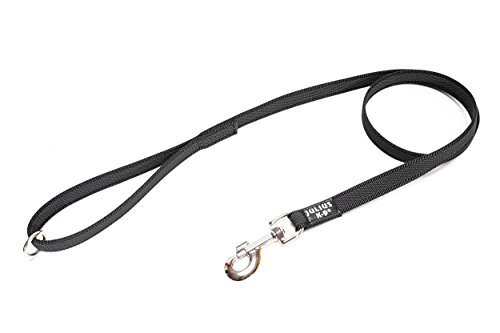 IDC Color & Gray gumierte Leine, 20 mm x 1,2 m mit Schlaufe und O-Ring, Schwarz-Grau