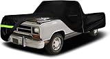 Waterproof Truck Cover Compatible with 1972-1993 Dodge Ram D/W Series D100/150/200/250/300 Standard Cab Long 8ft Bed, 420D All Weather Truck Covers with Zipper Door for Snow Rain Protection