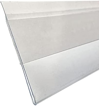 Shelf Label Strips, 50 Pack 1.75” Self Adhesive Shelf Label Holder Price Tag Strips for Metal Wood or Plastic Gondola Shelf, Clear Plastic PVC Front & Back Strip Sign Holder for 48” Long Shelf