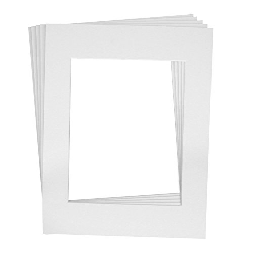 Golden State Art Pack of 5, 16x20 White Picture Mats Mattes with White