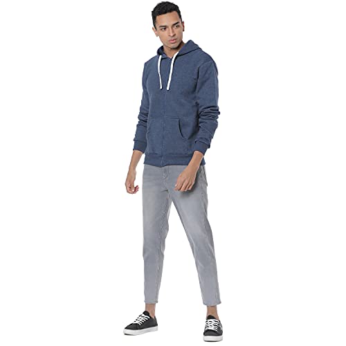 Image of CAHOOT Men's Zip-Front Hoodie with Contrast Drawstring for Casual Wear | Long Sleeve | Hooded Neck | Zipper Closure | Cotton Sweatshirt Crafted with Comfort Fit for Everyday Wear