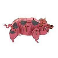 HONITANO Wooden Pig Jigsaw Puzzle Educational Toys for Boys and Girls Handmade Puzzle Pig Model Decorative