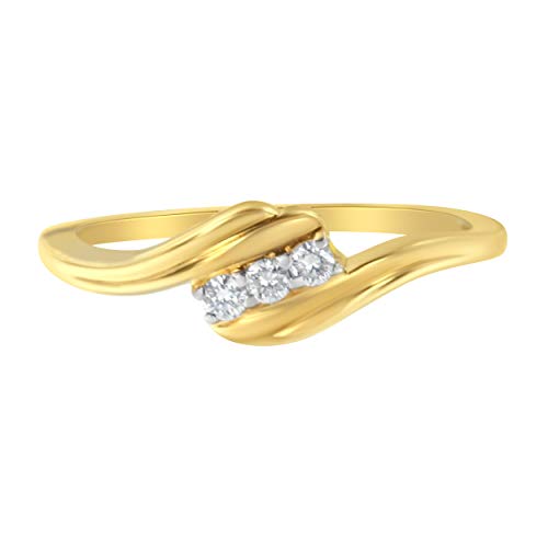 Original Classics 14K Yellow Gold Round Cut Diamond Swirl Ring (0.10 Cttw, H-I Color, SI2-I1 Clarity) - Size 7-1/4