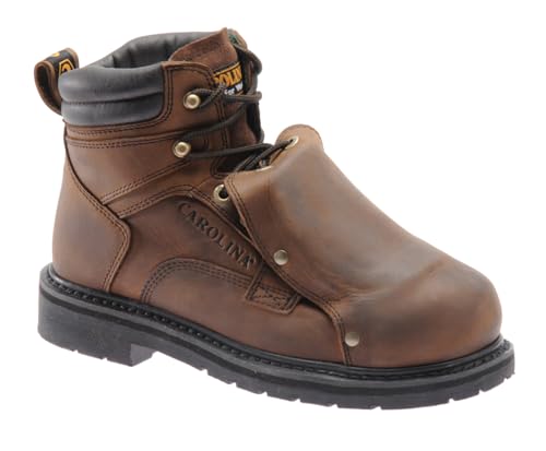Image of Carolina Metpro 6 inch Wide Steel Toe External Met Guard Men's Work Boot, EH Protection, Heat Resistant Sole, Leather, Steel Shank, Medium Brown - 14 2E