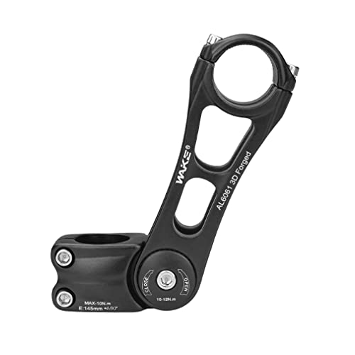 BESNIN Potence de vélo réglable de 0 à 90 degrés 25,4 mm/31,8 mm pour guidon de 110 mm 145 mm de longueur de potence réglable pour vélo de route, VTT, BMX, cyclisme (145 mm) Cover