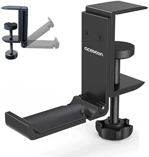 aceyoon Uchwyt na słuchawki, składany stojak z aluminium, uniwersalny uchwyt na słuchawki z organizerem na kable, stojak na wszystkie słuchawki gamingowe i słuchawki Bluetooth, czarny
