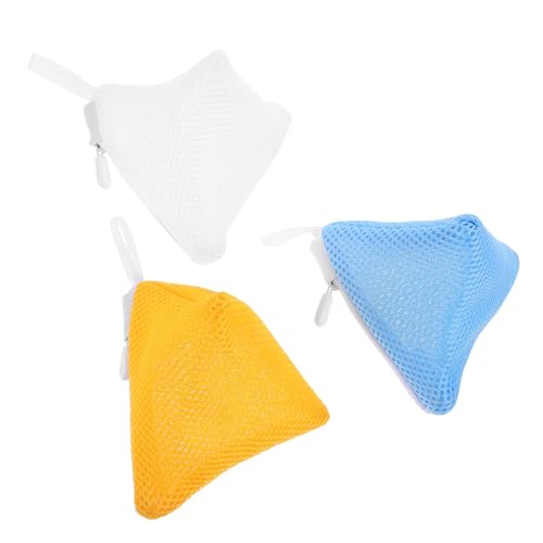 Toyvian Mini Bolsa de Lavandería Multifuncional 12X12 CM, Bolsa de Malla Cremallera para Lavadora, 3 Piezas, Adecuado para Ropa Interior y Calcetines Hogar