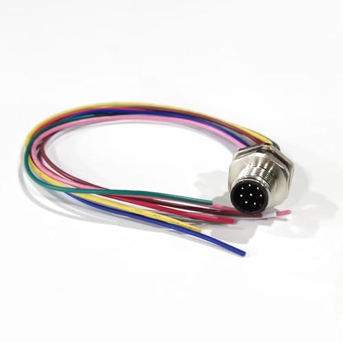 Conector M12 Macho 8 Pines A Coded 0.2M Solder Waterproof miniatura 1
