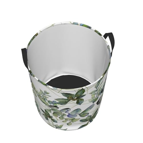 Panier à linge haut eucalyptus vert au design végétal soigné - 4
