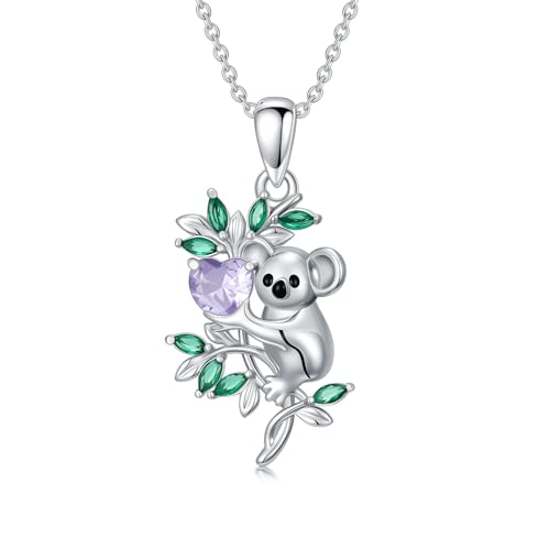 LONAGO Collier Koala pour Femme Argent Sterling 925 Adorable Koala Collier Pendentif