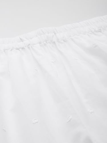 Image of feranoid White Chicken Embroidred Cotton Regular Fit Palazzo