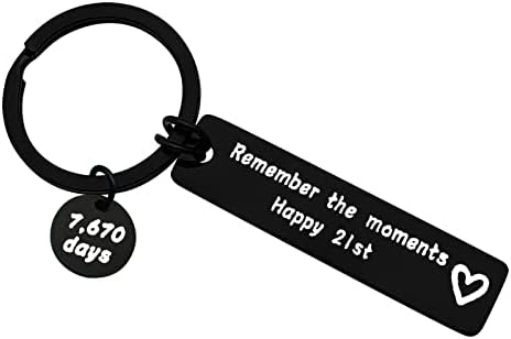 21st Keyring Birthday Gift Happy Birthday Keyring 21st Birthday Gift for Girls Daughter Son Niece Nephew Grandson Granddaughter 21 Years Old Birthday Present Sister Best Friends Birthday Keychain