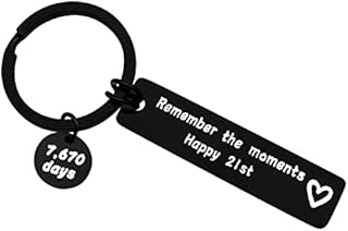 21st Keyring Birthday Gift Happy Birthday Keyring 21st Birthday Gift for Girls Daughter Son Niece Nephew Grandson Granddaughter 21 Years Old Birthday Present Sister Best Friends Birthday Keychain